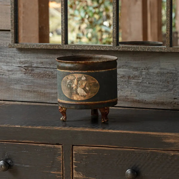 French Farm Round Tole Container