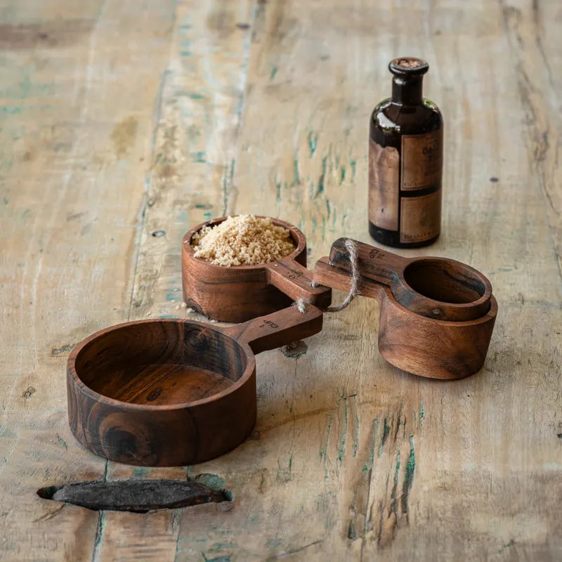Wooden Measuring Cups, Set of 4