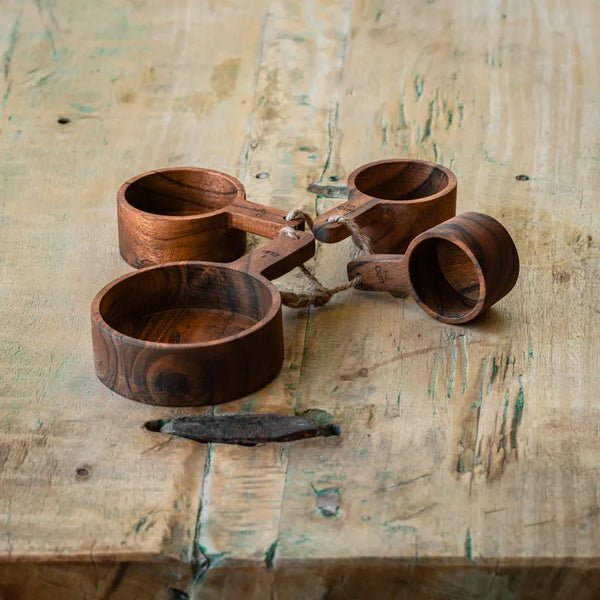 Wooden Measuring Cups, Set of 4