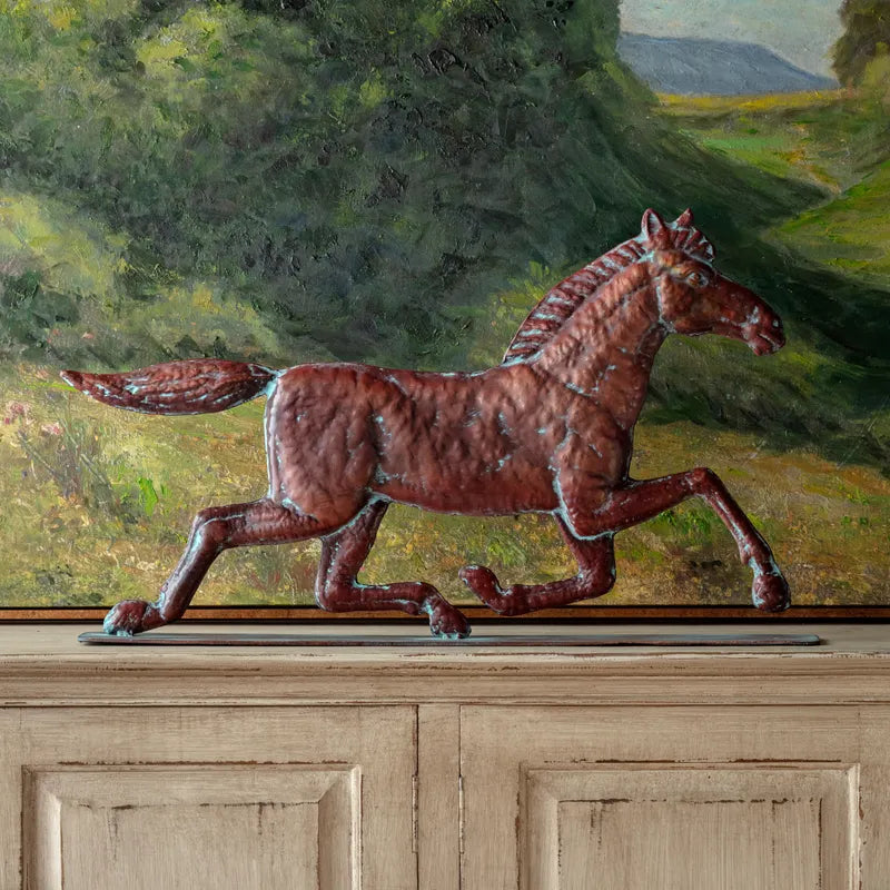 Trotting Horse With Verdigris Finish