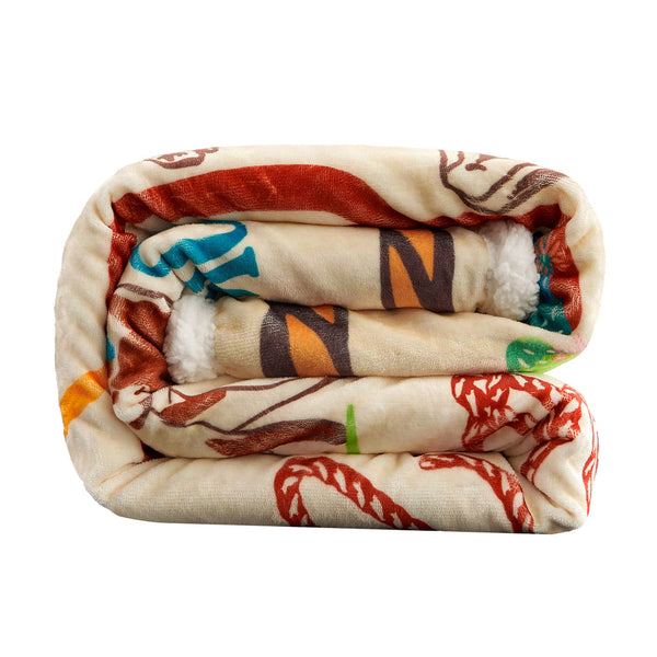 Western Adventure Campfire Sherpa Throw