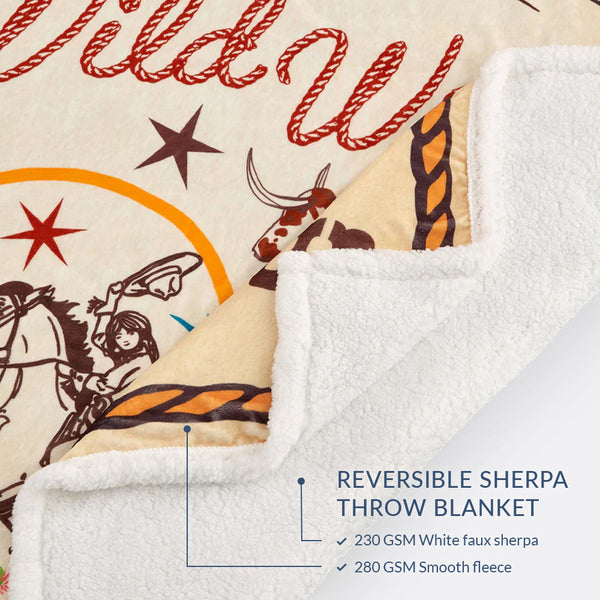 Western Adventure Campfire Sherpa Throw