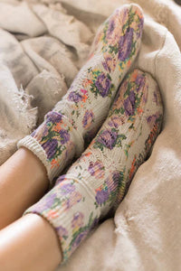 Magnolia Pearl Floral Short Socks Solene