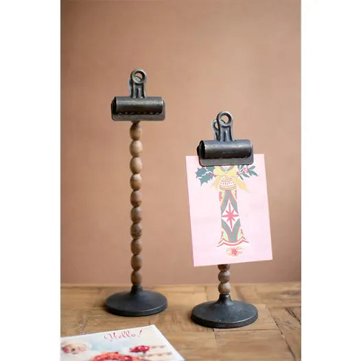 Set of 2 Clips with Beaded Stem