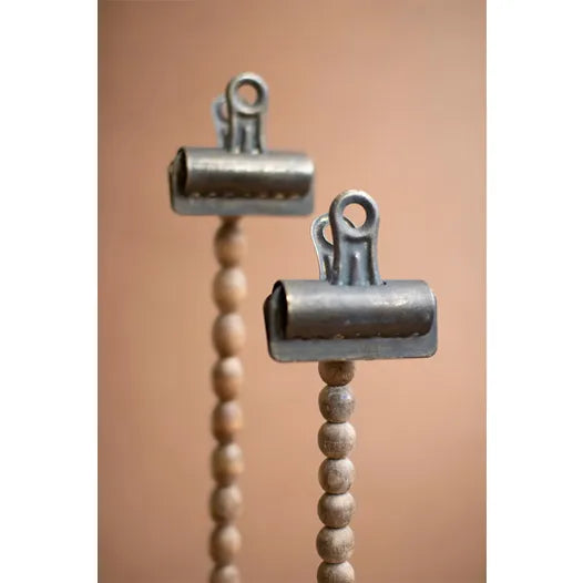 Set of 2 Clips with Beaded Stem