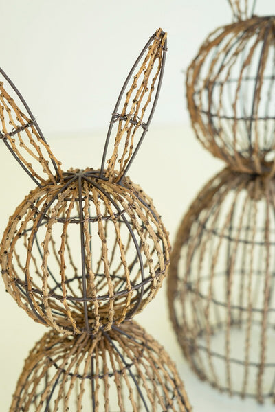 Set of 2 Twig and Iron Rabbits