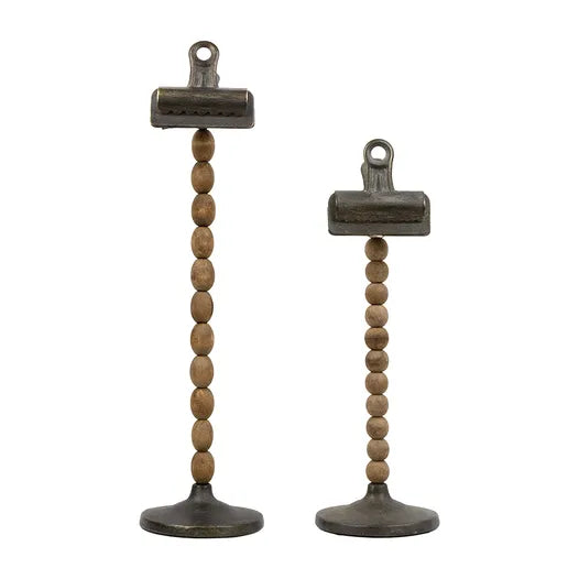 Set of 2 Clips with Beaded Stem