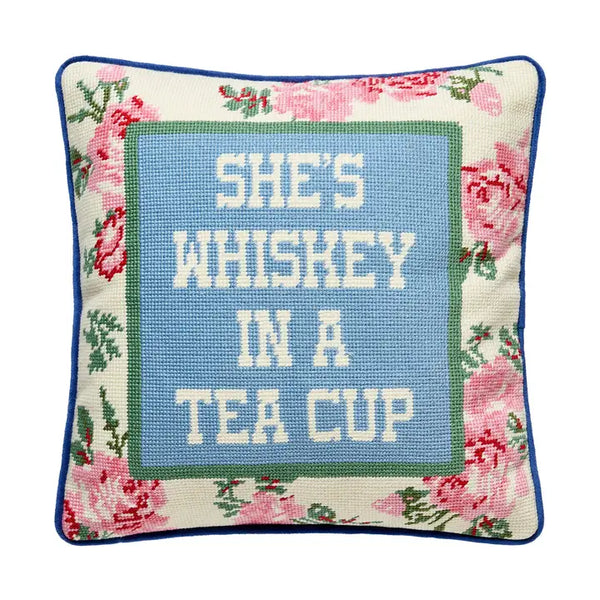 She's Whiskey Embroidered Pillow - Junk Gypsy