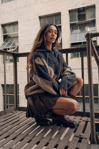 Crossing Paths Argyle Knit Collared Sweater