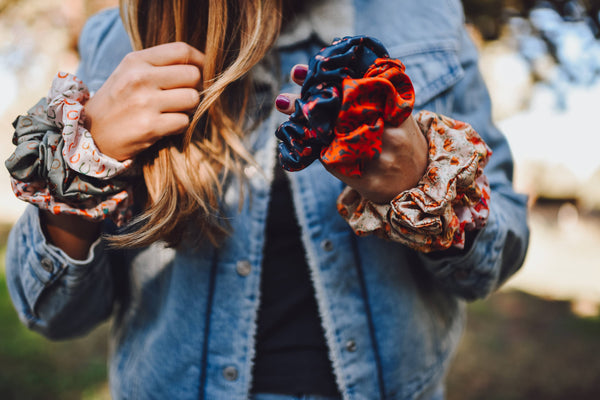Lucky Cowgirl Colorful Horseshoes Scrunchie Cowgirl Hair Accessory
