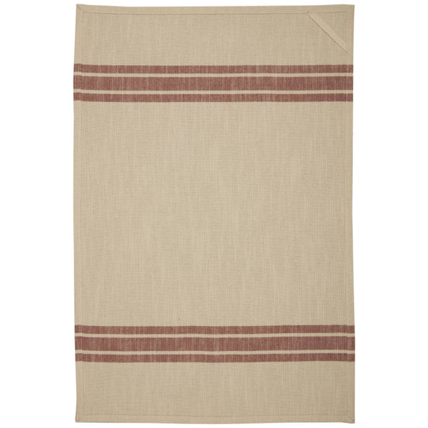 Market Place Red Grain Sack Stripe Tea Towel 28Lx19W