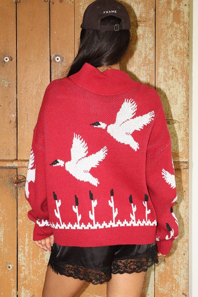 Desert Bird Knit Zip Cardigan