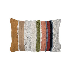 Aba Multicolor Hand Woven 14x22 Cotton Filled Pillow