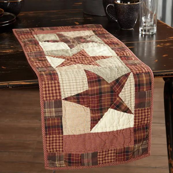 Abilene Star Quilted Table Runner 13x36