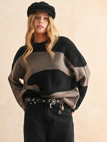 Abstract Pattern Sweater Top