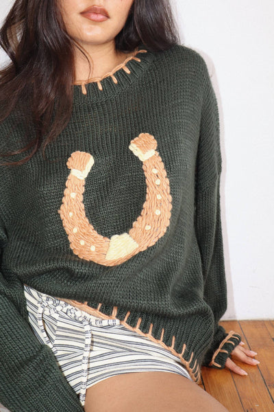 Horseshoe Stitch Oversized Sweater