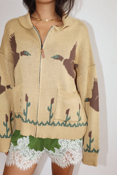 Desert Bird Knit Zip Cardigan