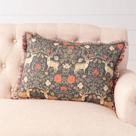 Balmoral Deer Print Lumbar Pillow