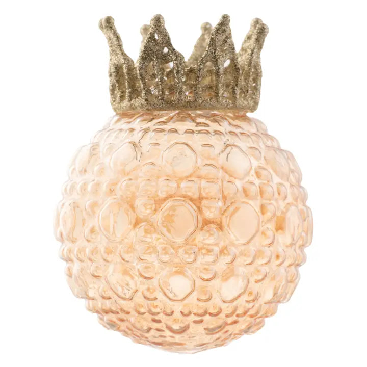 Glitter Crown Glass Bauble Ball