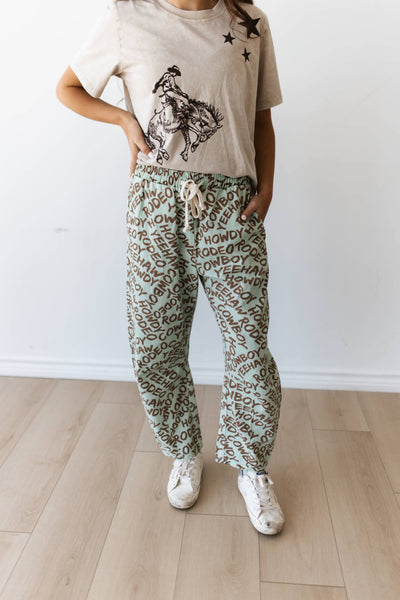 Mint /Brown Howdy Jean