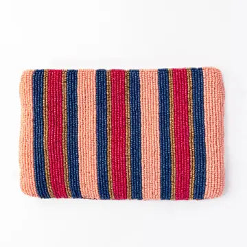 Ink Alloy Leila Boot Seed Bead Clutch with Strap