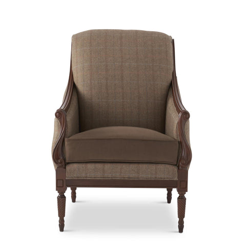 39 Inch Bella Mocha Tweed Arm Chair