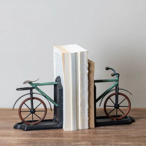 Multicolor Set of 2 Vintage Metal Bicycle Bookends