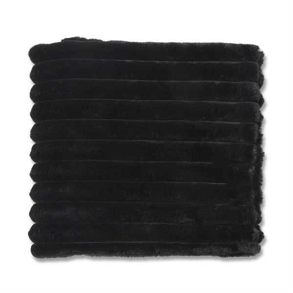 60 Inch Black Faux Fur Throw Blanket