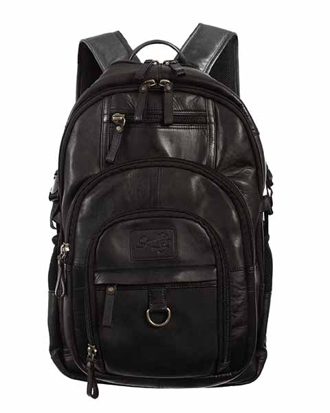 black leather rustic backpack Solvang Leather Backpack
