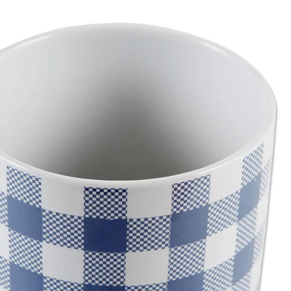 Blue & White Buffalo Check Ceramic Canister Set of 3