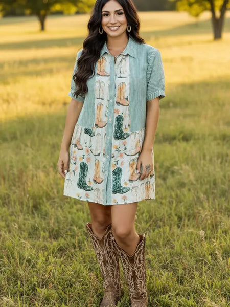 Kicking Boot Floral Dress