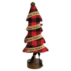 Merry Christmas Buffalo Check Fabric Tree