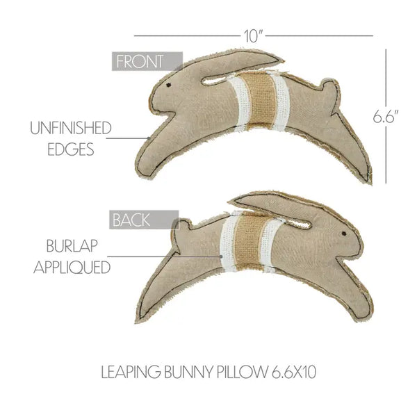 Spring in Bloom Leaping Bunny Pillow 6.6x10