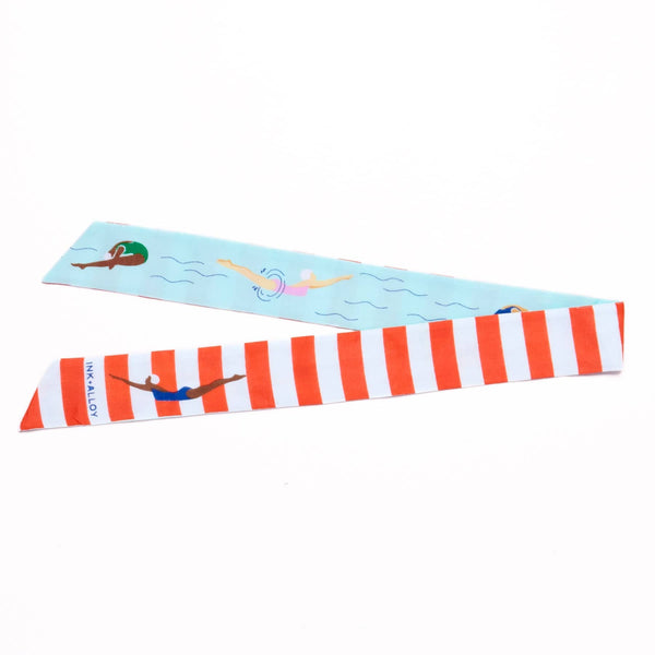 Camile Skinny Scarf Swimmer Print Wholesale
