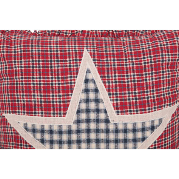 Red White Blue Applique Star Throw Pillow 12x12 (Hatteras)