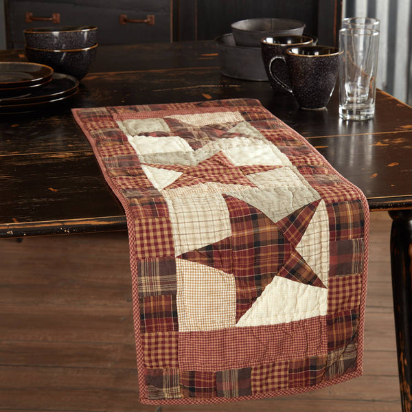 Abilene Star Quilted Table Runner 13x36