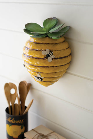 Ceramic Bee Hive Wall Planter ~PREORDER