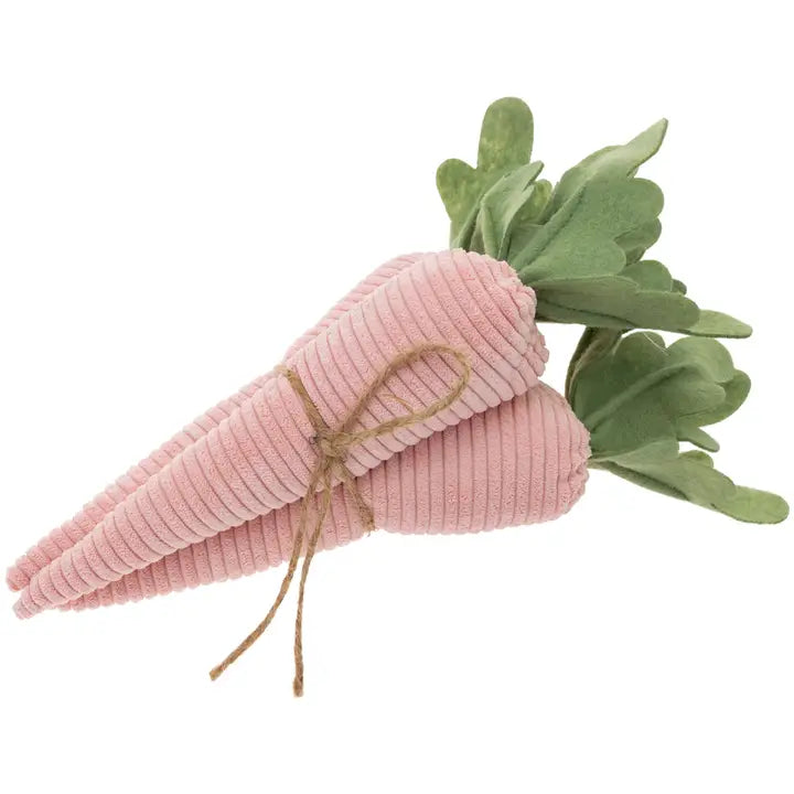 12.5" Long Corded Plush Blush Carrots Easter Decor