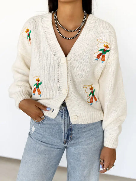 Roping Cowboy Cardi
