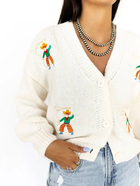 Roping Cowboy Cardi