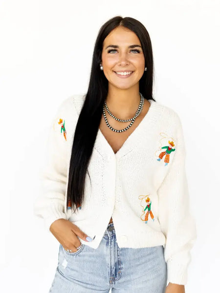 Roping Cowboy Cardi