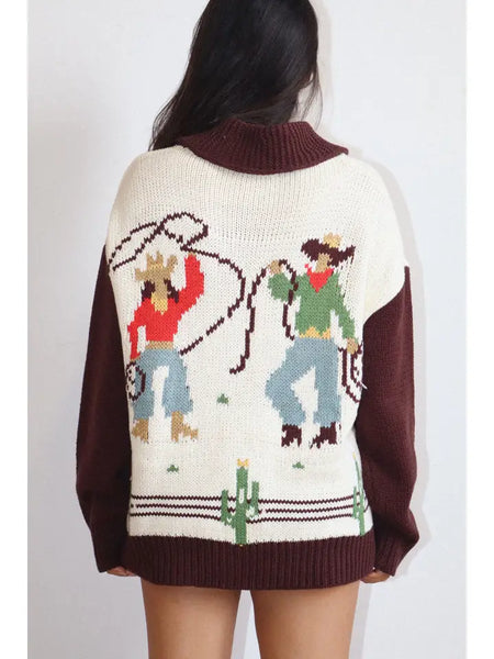 Cowgirl Knit Zip-Up Cardigan