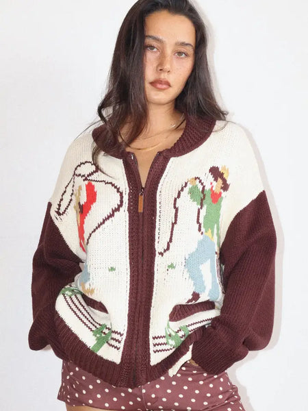 Cowgirl Knit Zip-Up Cardigan