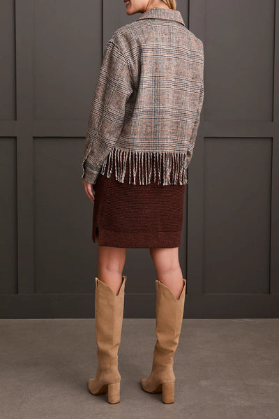 TRIBAL CROP SHACKET W/FRINGE - ALMOND