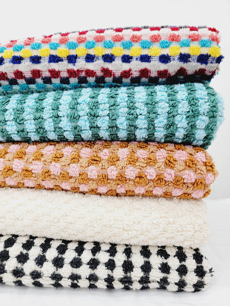 Bath Towels, Organic Turkish Cotton Pom Pom Towels- Rainbow
