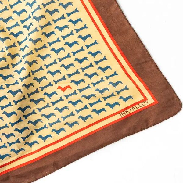 Ink Alloy Olivia Square Scarf Dachshund Print