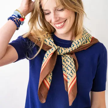 Ink Alloy Olivia Square Scarf Dachshund Print