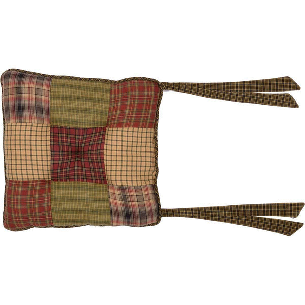 Tea Cabin Patchwork Chair Pad - Green & Red Lodge Plaid