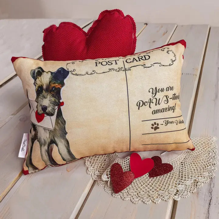 You Are Paws-Itively Amazing Vintage Valentines Pillow