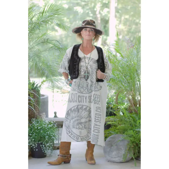 Jaded Gypsy Weekend Mercantile Long Sleeve Dress - Sioux City